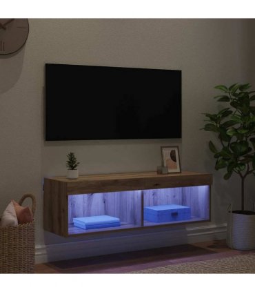 vidaXL TV Wall Cabinet Artisan Oak 100 x 30 x 30 cm Engineered Wood