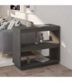 vidaXL Book Cabinet Grey 80x35x71 cm Solid Pinewood