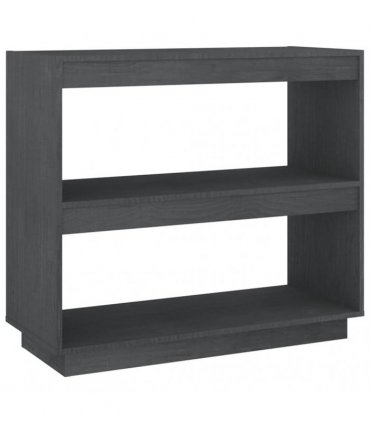vidaXL Book Cabinet Grey 80x35x71 cm Solid Pinewood