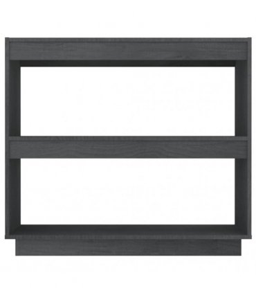 vidaXL Book Cabinet Grey 80x35x71 cm Solid Pinewood