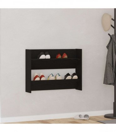 vidaXL Shoe Cabinet Black Oak 82 x 18 x 60 cm Engineered Wood