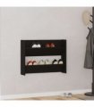 vidaXL Shoe Cabinet Black Oak 82 x 18 x 60 cm Engineered Wood