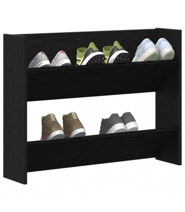 vidaXL Shoe Cabinet Black Oak 82 x 18 x 60 cm Engineered Wood