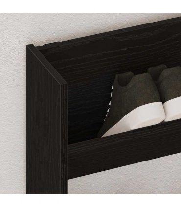 vidaXL Shoe Cabinet Black Oak 82 x 18 x 60 cm Engineered Wood