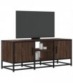 vidaXL TV Cabinet Brown Oak 100x35x41 cm Engineered Wood and Metal