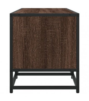vidaXL TV Cabinet Brown Oak 100x35x41 cm Engineered Wood and Metal