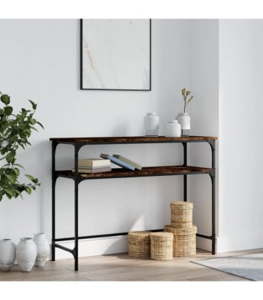 vidaXL Console Table Smoked Oak 100x35.5x75 cm Engineered Wood