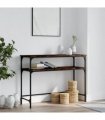 vidaXL Console Table Smoked Oak 100x35.5x75 cm Engineered Wood