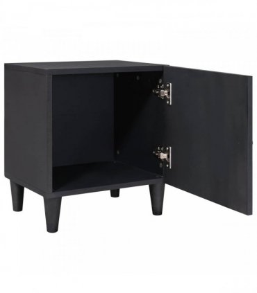 vidaXL Bedside Cabinet with Door 2 pcs Black 40 x 33 x 46 cm