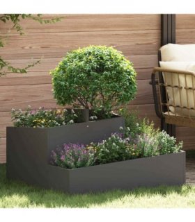 vidaXL Garden Planter Black 80 x 80 x 50 cm Cold-rolled Steel