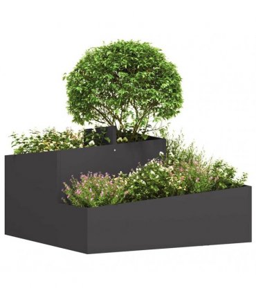vidaXL Garden Planter Black 80 x 80 x 50 cm Cold-rolled Steel