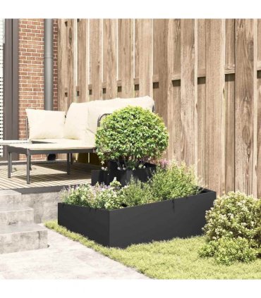 vidaXL Garden Planter Black 80 x 80 x 50 cm Cold-rolled Steel