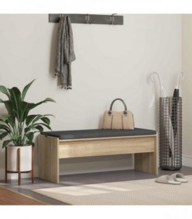 vidaXL Hall Bench with Cushion Sonoma Oak 103 x 38 x 40 cm