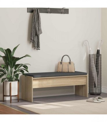 vidaXL Hall Bench with Cushion Sonoma Oak 103 x 38 x 40 cm