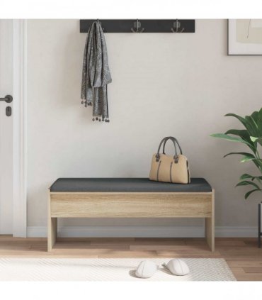 vidaXL Hall Bench with Cushion Sonoma Oak 103 x 38 x 40 cm