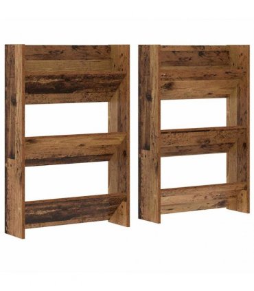 vidaXL Shoe Cabinet 2 pcs Old Wood 60 x 18 x 90 cm Engineered Wood