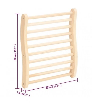 vidaXL S-Shape Sauna Backrest Solid Wood Pine