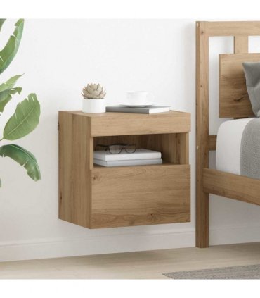 vidaXL TV Wall Cabinets with LED 2 pcs Artisan Oak 40 x 30 x 40 cm