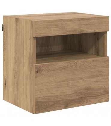 vidaXL TV Wall Cabinets with LED 2 pcs Artisan Oak 40 x 30 x 40 cm