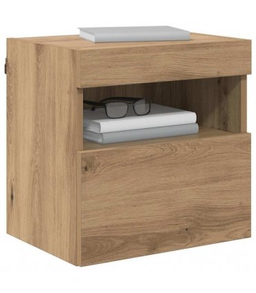 vidaXL TV Wall Cabinets with LED 2 pcs Artisan Oak 40 x 30 x 40 cm
