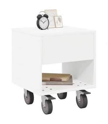 vidaXL Bedside Table White 40.5 x 40 x 48 cm Engineered Wood