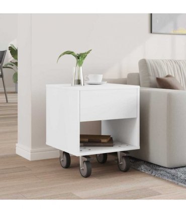 vidaXL Bedside Table White 40.5 x 40 x 48 cm Engineered Wood