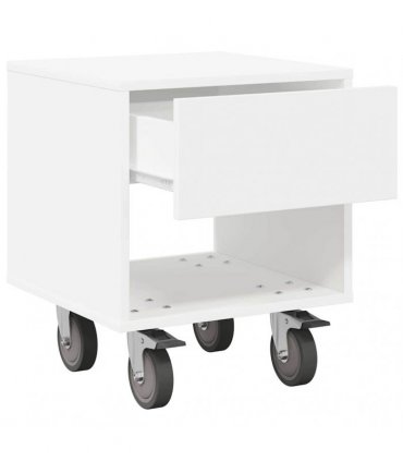vidaXL Bedside Table White 40.5 x 40 x 48 cm Engineered Wood