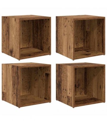 vidaXL TV Cabinet Set 4 pcs Old Wood 37 x 35 x 37.5 cm Engineered Wood