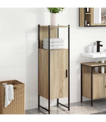 vidaXL Bathroom Cabinet Beige 33 x 33 x 120.5 cm Engineered wood