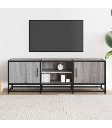 vidaXL TV Cabinet Grey Sonoma 120x35x41 cm Engineered Wood and Metal