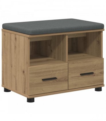 vidaXL Hall Bench with Cushion with Drawer Artisan Oak 60 x 38 x 46 cm