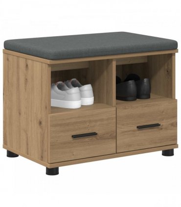 vidaXL Hall Bench with Cushion with Drawer Artisan Oak 60 x 38 x 46 cm