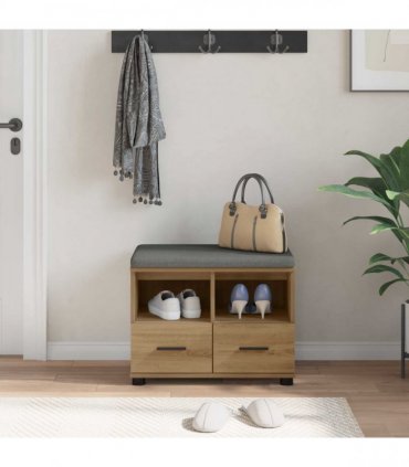 vidaXL Hall Bench with Cushion with Drawer Artisan Oak 60 x 38 x 46 cm