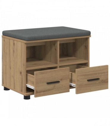 vidaXL Hall Bench with Cushion with Drawer Artisan Oak 60 x 38 x 46 cm