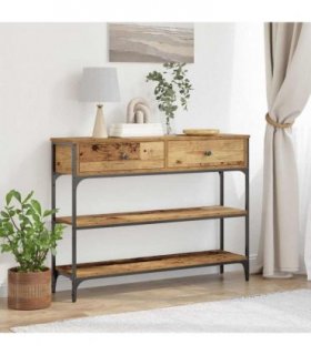 vidaXL Console Table Old Wood 100 x 25 x 75 cm Engineered Wood