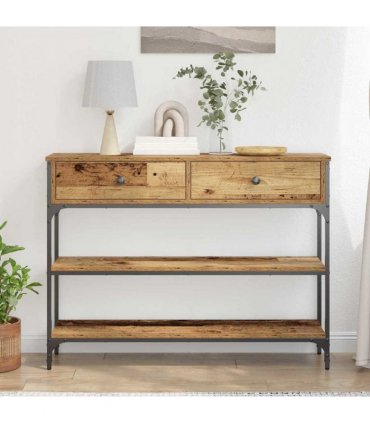 vidaXL Console Table Old Wood 100 x 25 x 75 cm Engineered Wood