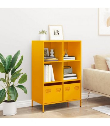 vidaXL Highboard Mustard Yellow 68x39x103.5 cm Steel
