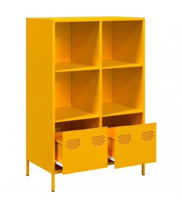 vidaXL Highboard Mustard Yellow 68x39x103.5 cm Steel