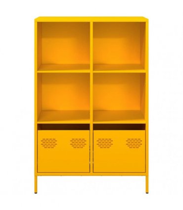 vidaXL Highboard Mustard Yellow 68x39x103.5 cm Steel