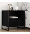 vidaXL Bedside Table Black Oak 50 x 39.5 x 50 cm Engineered Wood