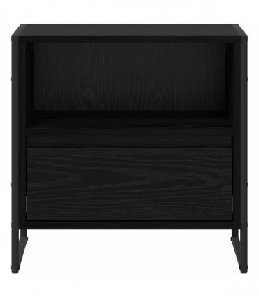 vidaXL Bedside Table Black Oak 50 x 39.5 x 50 cm Engineered Wood