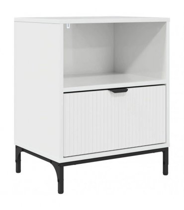 vidaXL Bedside Cabinet with Drawer High gloss white 49 x 36 x 61 cm
