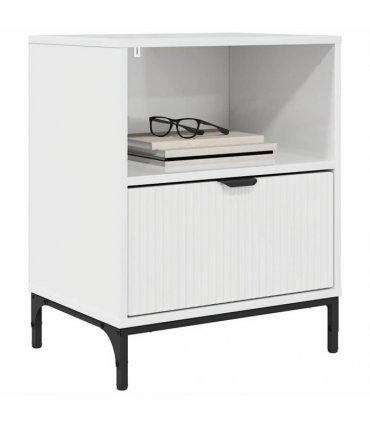 vidaXL Bedside Cabinet with Drawer High gloss white 49 x 36 x 61 cm