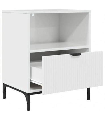 vidaXL Bedside Cabinet with Drawer High gloss white 49 x 36 x 61 cm