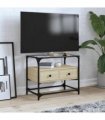vidaXL TV Cabinet with Glass Top Sonoma Oak 60x35x51 cm Engineered Wood