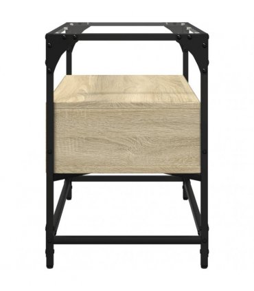 vidaXL TV Cabinet with Glass Top Sonoma Oak 60x35x51 cm Engineered Wood