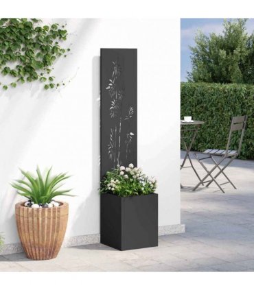 vidaXL Garden Privacy Screen Black 32 x 32 x 150 cm Cold-rolled steel