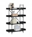 vidaXL Bookcase 4-Tier Black 100x33x145.5 cm Engineered Wood