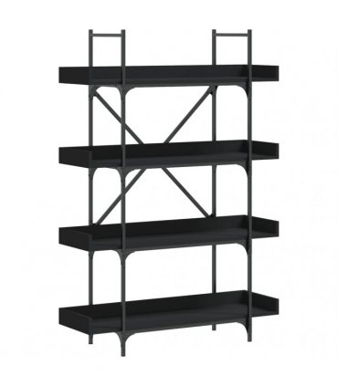 vidaXL Bookcase 4-Tier Black 100x33x145.5 cm Engineered Wood