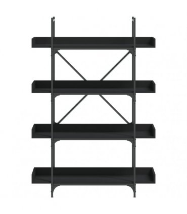 vidaXL Bookcase 4-Tier Black 100x33x145.5 cm Engineered Wood